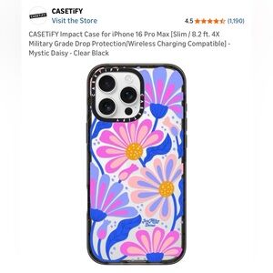 Casetify Floral Impact Case for iPhone 16 Pro Max - Pink and Blue